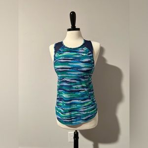 Lululemon Blue/Green Camo Workout Tank - Size 4.